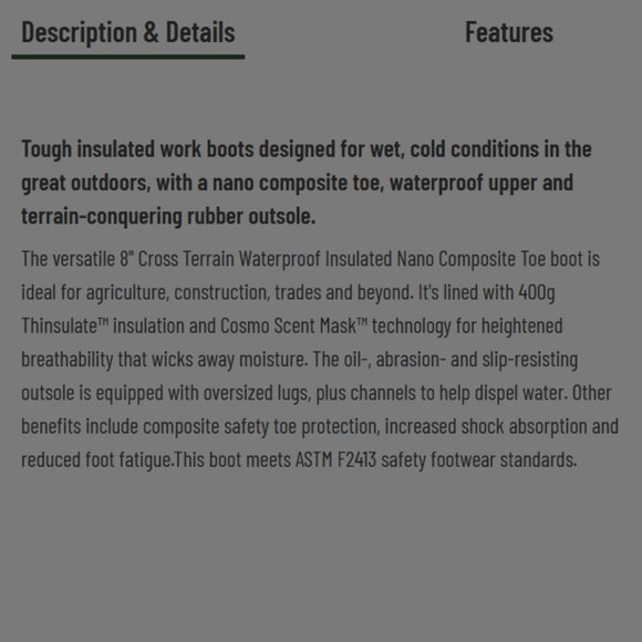 Chippewa 8" insulated waterproof work boots, steel toe - size 11W new - Picture 5 of 5